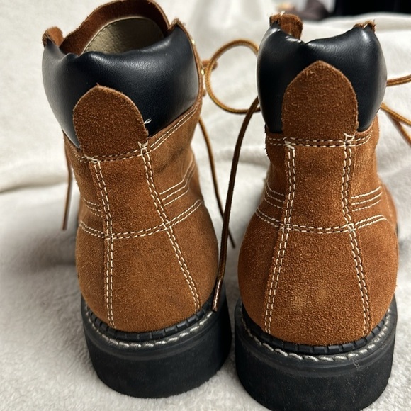 Cat's Paw Steel Toe Leather/ Suede Work Boots, ,Size 7.5 Lace Up High Tops NWOT - Picture 5 of 12